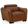 Furniture of America Holm Faux Leather 2-Piece Sectional and Chair Set in Brown