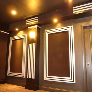 Home Theater Room - Black and Silver