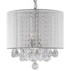Crystal Chandelier With Large White Shade, Set of 2