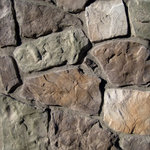 Mountain View Stone - Field Stone, Mossy Creek, 50 Sq. Ft. Flats - Mountain View Stone field stone mossy creek is a classic natural stone profile. The authentic rugged character captured in this pattern is truly remarkable. The timeless shapes and textures of field stone are reminiscent of stones found on farms across the country. Field stone is also known as random rock and is commonly combined with other patterns such as ledge stone to create an old-style rustic look. Field stone is a stone veneer product measuring 1" to 2" thick and therefore thinner than traditional stone siding for easier, lighter handling. All our manufactured stone veneer products are suitable for interior applications such as stone accent walls or stone fireplaces as well as exterior applications such as stone veneer siding. Mountain View Stone field stone is available in boxes of 10 square foot flats, boxes of 6 lineal foot matching corners, and 150 square foot bulk crates. Samples are available on all of our brick veneer and stone veneer products.