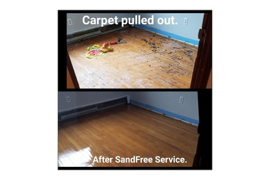 Before & After Carpet Removal and Wood Floors Refinished in Johnston, RI