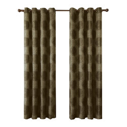 Royal Tradition - Lexington Jacquard Grommet-Top Panels, Set of 2, Green, 104"x96" - Curtains