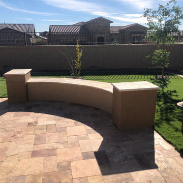 Travertine and Artificial Grass