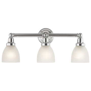 Livex Lighting 1023 Classic 3 Light Bathroom Vanity Light - Chrome