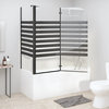 vidaXL Bathtub Shower Door Folding Bathtub Door Enclosure Stripe Tempered Glass