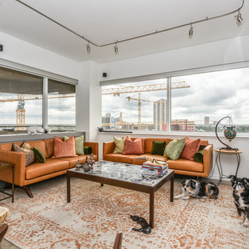 Mid Century Modern Update of High-Rise Condo in Houston's Museum District