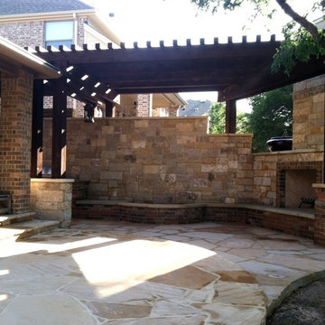 Round Rock - Outdoor BBQ, Fireplace & Privacy Wall
