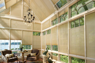 Inspiration for a large modern formal and enclosed terra-cotta tile living room remodel in Miami with no fireplace and no tv