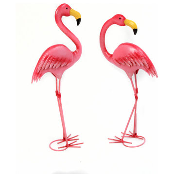 19.8 in Metal Flamingo Figurine Set of 2