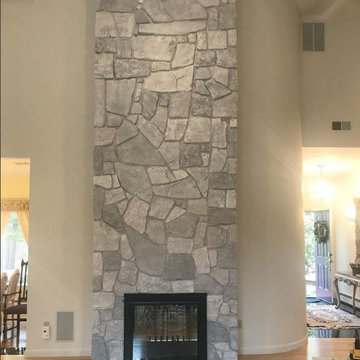 Custom Stone Fireplace Finish