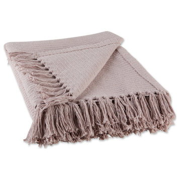 Dii Dusty Lilac Solid Ribbed Throw