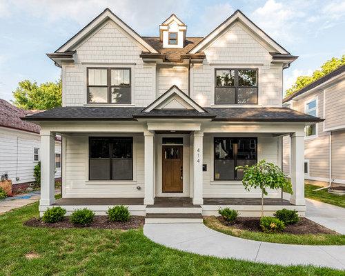 Craftsman White Exterior Design Ideas, Remodels &amp; Photos
