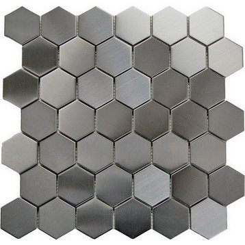 Oddysey 2" Hexagon Interlocking Mosaic Tile, 30 Sq. ft., 12"x12"
