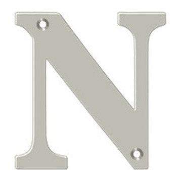 RL4N-15 4" Residential Letter N, Satin Nickel