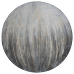 Uttermost - Tio White Metal Wall Decor - This Solid Iron Wall Disc Is Hand Painted In Ombre Brushstrokes Of Gray And White Tones Sealed With A Glossy Coating.