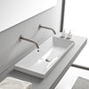 Rectangular Small White Ceramic Drop In Sink, No Hole