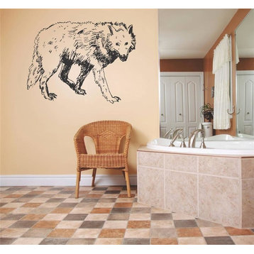 Gray Timber Western Wolf Decal, 10x14"