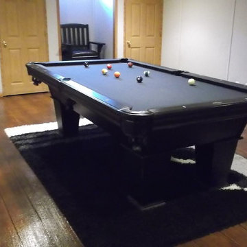 Wood Plank Concrete Basement