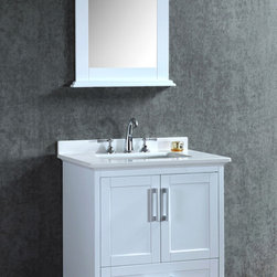 30 inch Single White Bathroom Vanity Set With Mirror - Bathroom Vanities And Sink Consoles