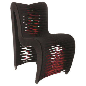 The Bradbury Dining Chair, Black and Red, Cotton