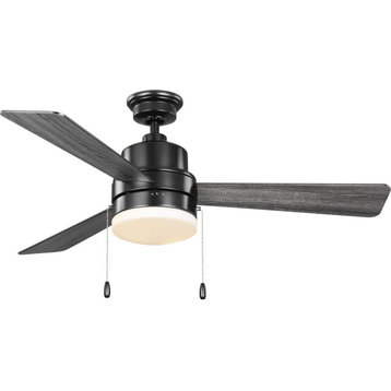 Trevina V 52" 3-Blade Indoor Matte Black ENERGY STAR Ceiling Fan, Light Kit