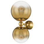 Corbett-Standard - Kyoto 2-Light Sconce, Vintage Polished Brass - This showstopper features clusters of ombre glass globes in various sizes. Each orb transitions from brass to clear and the ombre lighting effect is simply stunning. Whether a chandelier, flush mount, sconce or linear, Kyoto will be the focal point in any space.