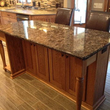 Oak Island with Seating on Both sides