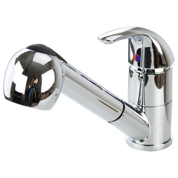 Transolid Laundry Faucet With Pull-Out Spray, Polished Chrome