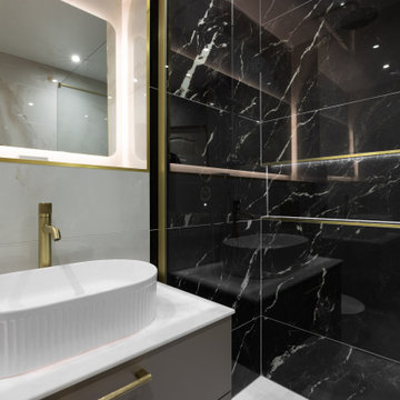 Onyx Bianco Marble-Effect and Kawala Nero Marble-Effect
