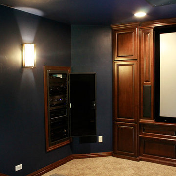 Automated Home Theater and Basement Kitchen