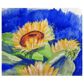 Betsy Drake Rising Sunflower Fleece Throw
