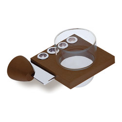 Secret Bath - Secret Bath, Toothbrush Holder, Wood-Chrome, Testa Collection - Toothbrush Holders