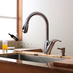 Kraus Single Lever Stainless Steel Pull Out Kitchen Faucet KPF-2120 - Kitchen Faucets