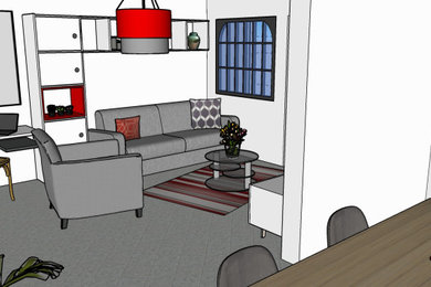 Idée de décoration pour une salle de séjour design.
