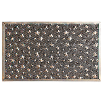 A1HC Good Luck Design 24"x36" Rubber Pin Doormat Indoor/Outdoor, Bronze Stars