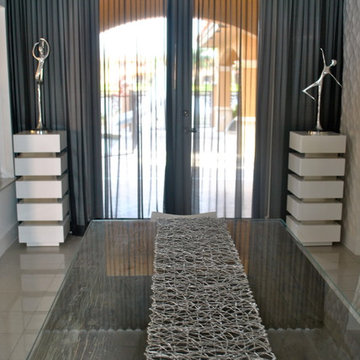 Beatriz Miami Lakes - Ripple Fold Black + Silver Sheer Drapes