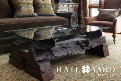 Distressed Timber Custom Coffee Table with Reclaimed Steel for Rustic for Luxury