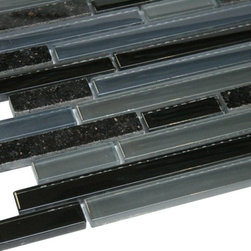 Dark Night Glossy Stone Glass Mosaic Tiles - Home Accessories & Decor