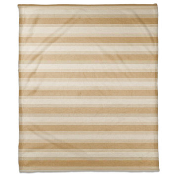 Gold Stripe 50 x 60 Coral Fleece Blanket