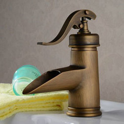 Single Handle Antique Brass Centerset Bathroom Sink Faucet T0599A - Bathroom Sink Faucets