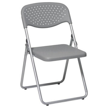 Scranton & Co Plastic Folding Chair in Gray (Set of 4)