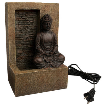 Pure Garden Tabletop Water Fountain, Sitting Buddha