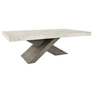 Durant Coffee Table, Distressed Grey/Antique White