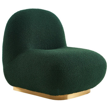 Liam Boucle Fabric Upholstered Accent Chair, Green