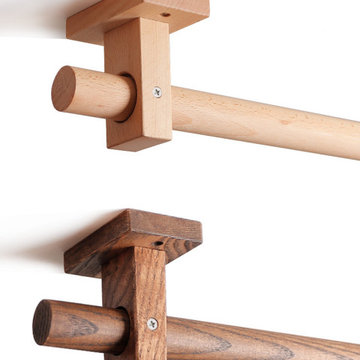 QYT22A High quality Ceiling/Wall Wooden Curtain Rod Brackets