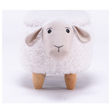 White Sheep Storage Ottoman