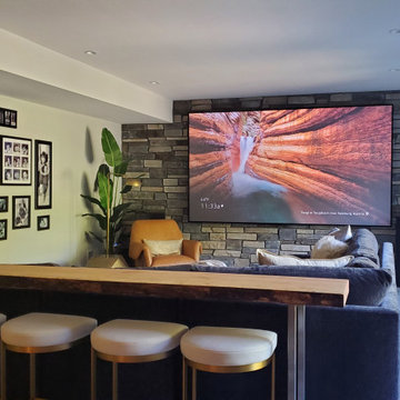 Luxury Basement with Home Entertainment Surround Sound