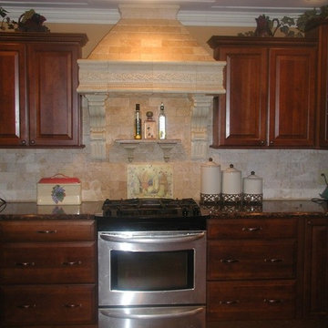 Florence Range Hood with Custom Tile Canopy