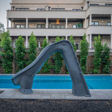 Fiberglass Pool Ideas - Fiberglass Lap Pool with Interlocking Deck
