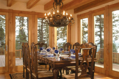Mountain style dining room photo in Other